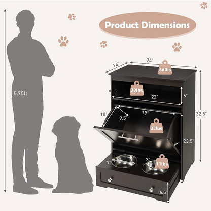 Pet Feeding Station + Organizer Cabinet