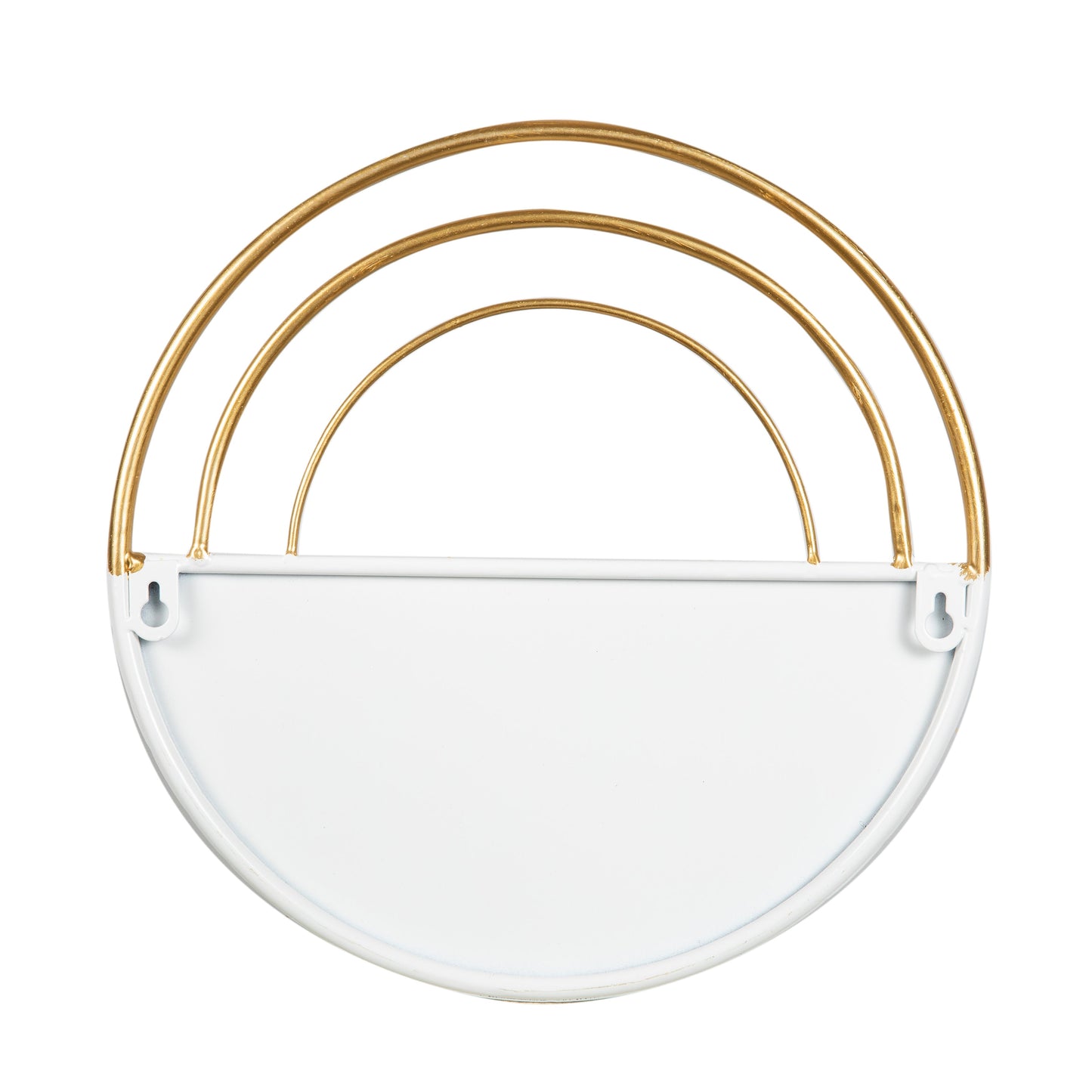 Crescent 3-Piece Metal Wall Planter Set - White with Gold Detail