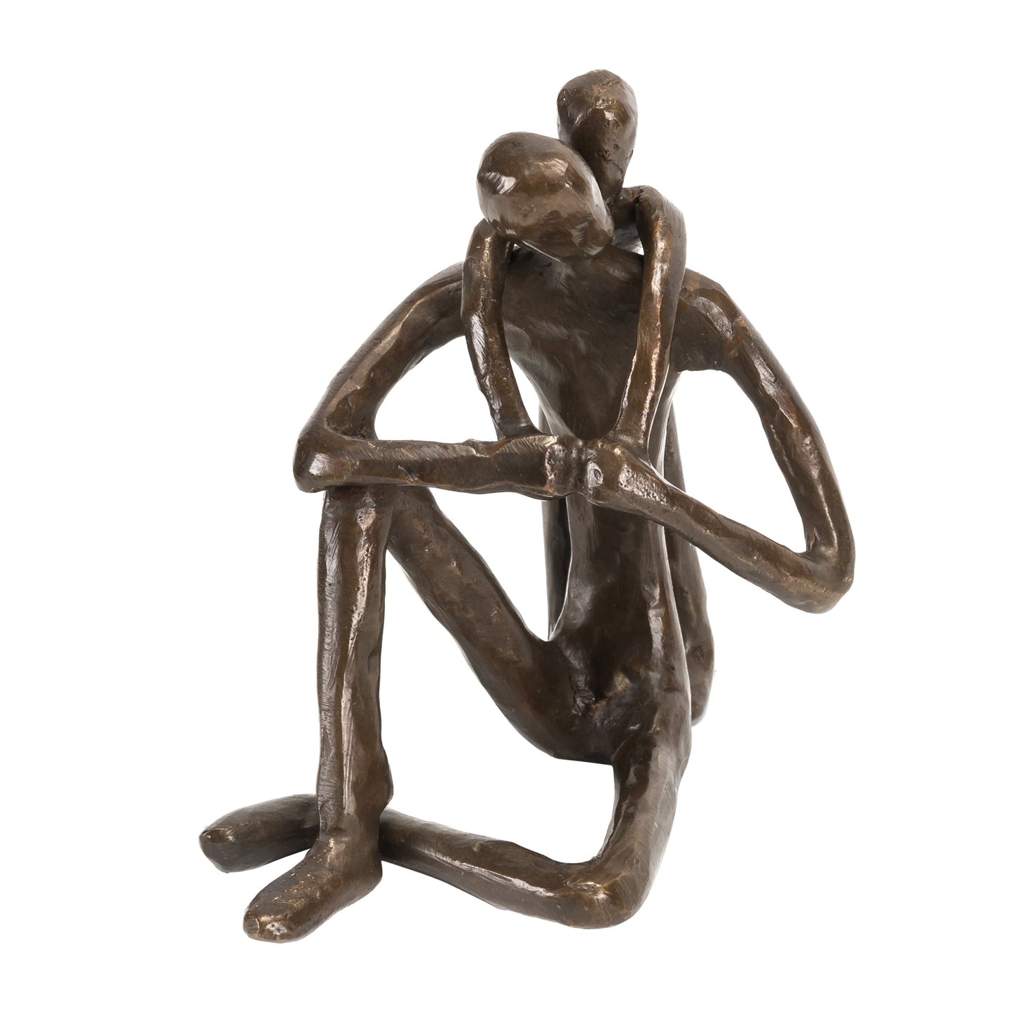 Child Embracing Father Bronze Sculpture