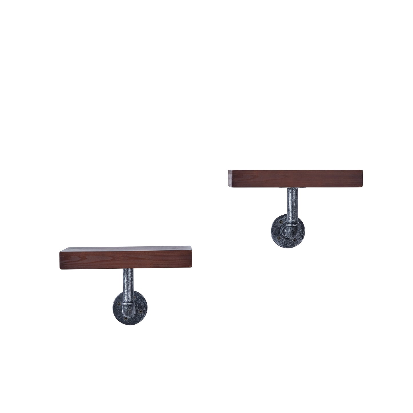 12" x 7" Floating Pipe Industrial Rustic Wall Mount Shelves " (Set of 2)