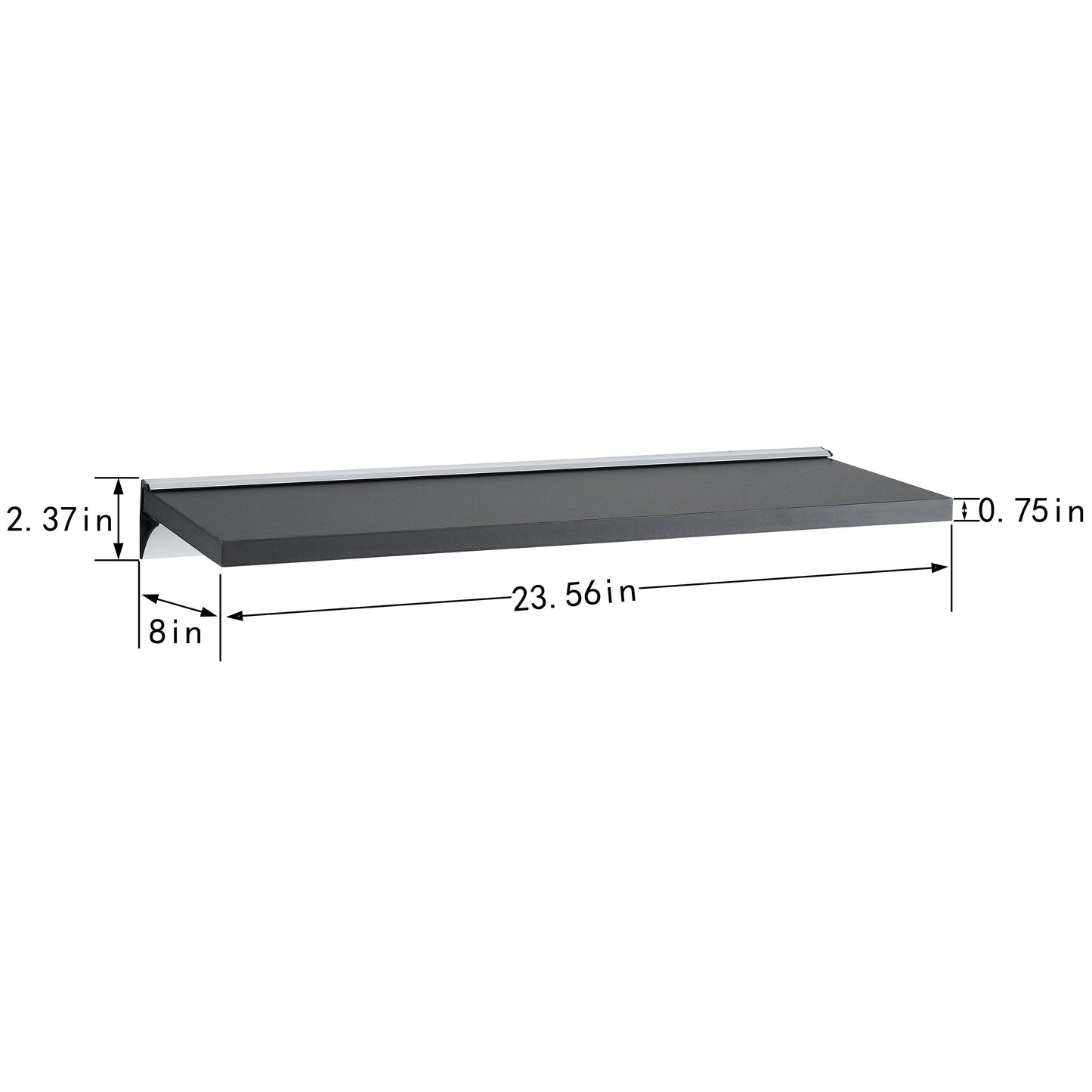 24 in Floating Shelf on Aluminum Bar