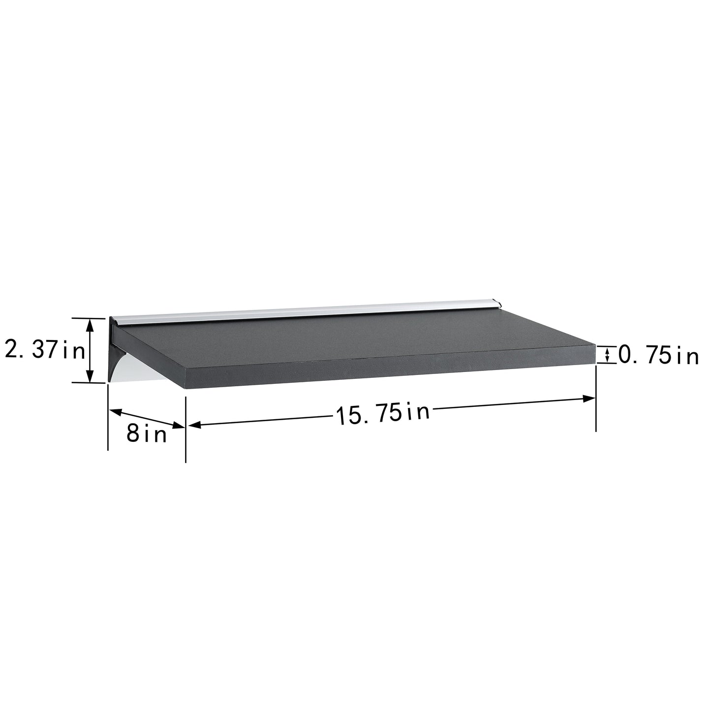 16 in Floating Shelf on Aluminum Bar