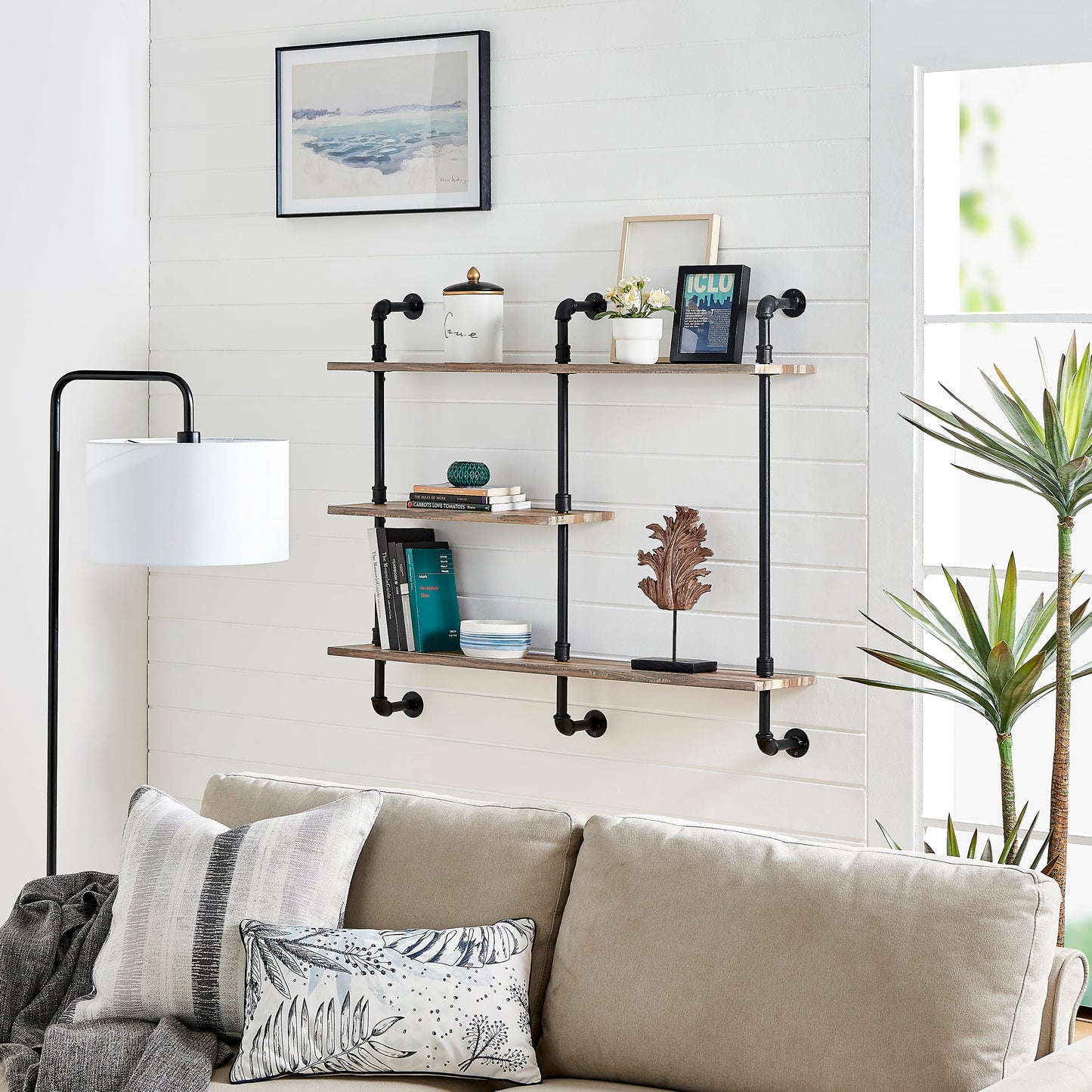 Aurora Three Tier Pipe Shelf Unit