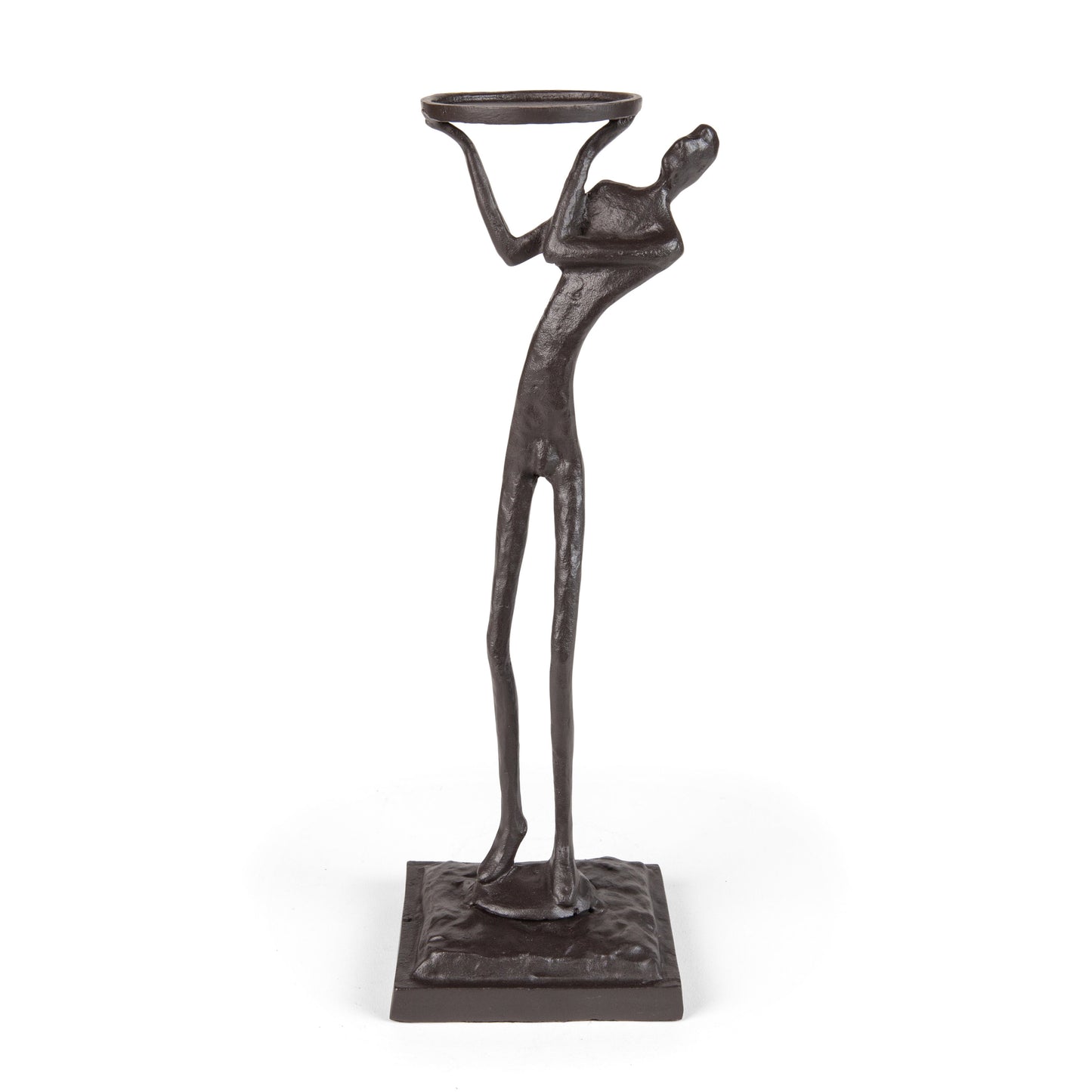 "Weight of the World" Cast Iron Male Figure Candle Holder