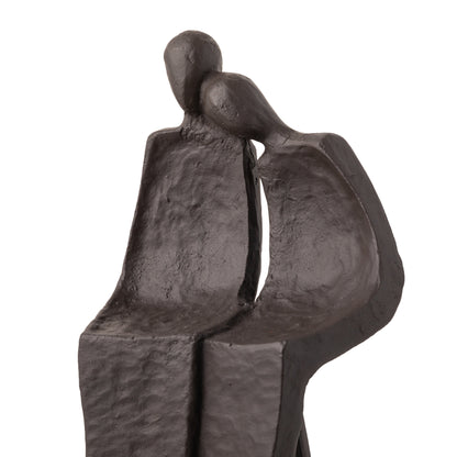 Contemplative Lovers Cast Iron Sculpture