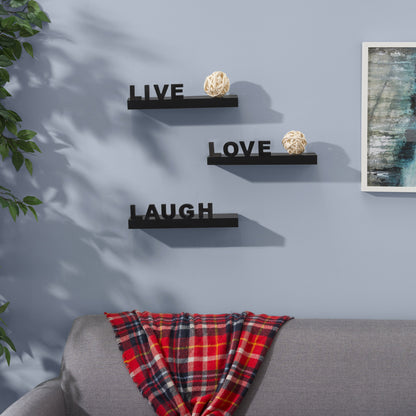 Decorative "Live" "Love" "Laugh" Wall Shelves (Set of 3)