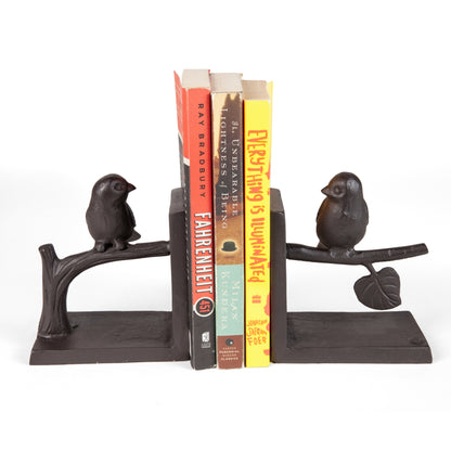 Birds on Branch Cast Iron Bookend Set