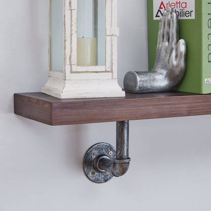 36" X 7" Floating Pipe Industrial Rustic Wall Mount Shelf