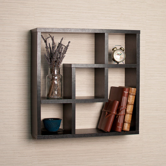 Geometric Square Wall Shelf with 5 Openings