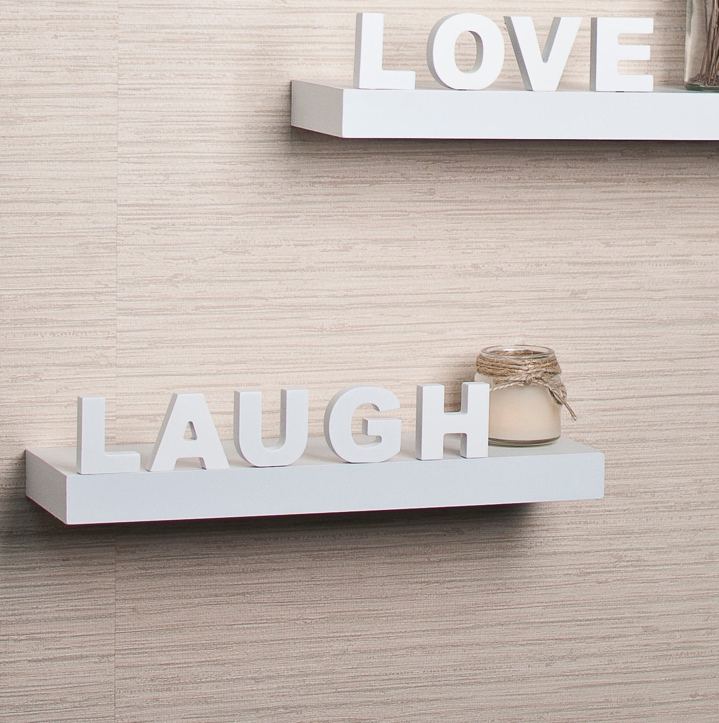 Decorative "Live" "Love" "Laugh" Wall Shelves (Set of 3)