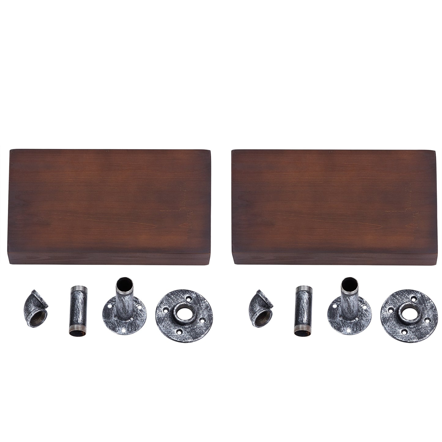 12" x 7" Floating Pipe Industrial Rustic Wall Mount Shelves " (Set of 2)