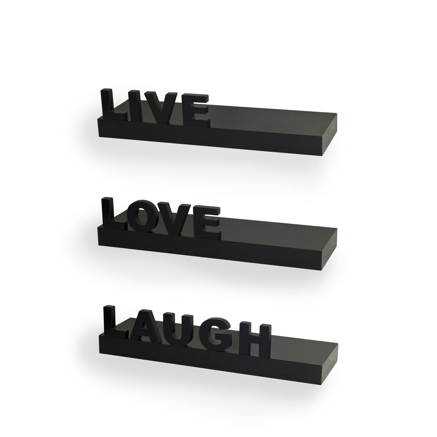 Decorative "Live" "Love" "Laugh" Wall Shelves (Set of 3)