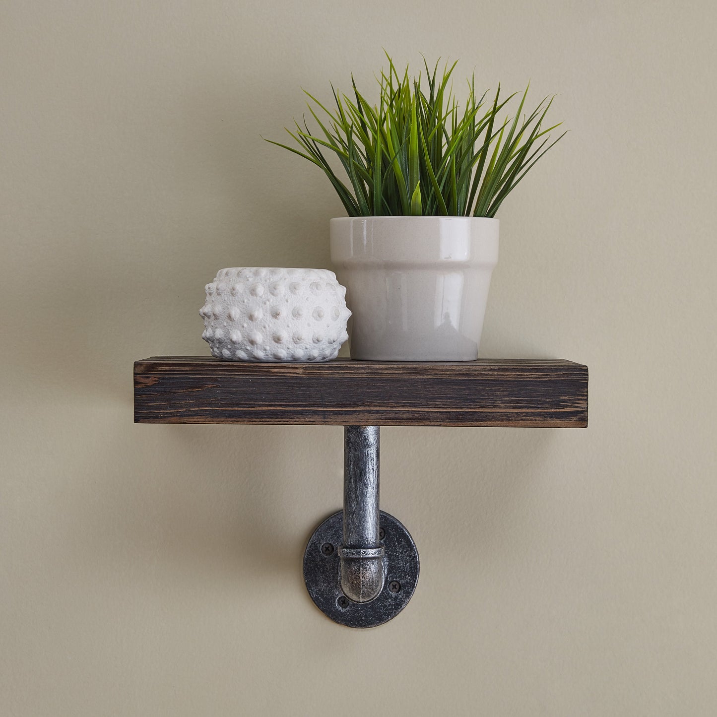 12" x 7" Floating Pipe Industrial Rustic Wall Mount Shelves " (Set of 2)