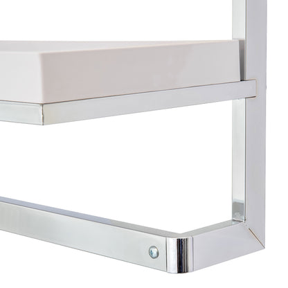 Bathroom Accessories and Decor " Wall Mounted Chrome Towel Rack and Shelf with Removable White Tray