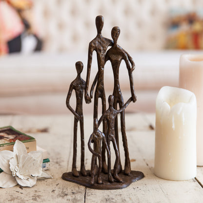 Family of Five Bronze Sculpture