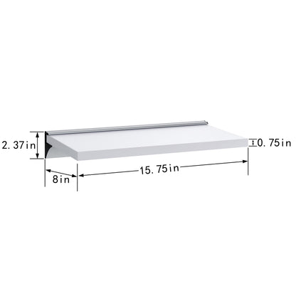 16 in Floating Shelf on Aluminum Bar