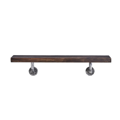 36" X 7" Floating Pipe Industrial Rustic Wall Mount Shelf