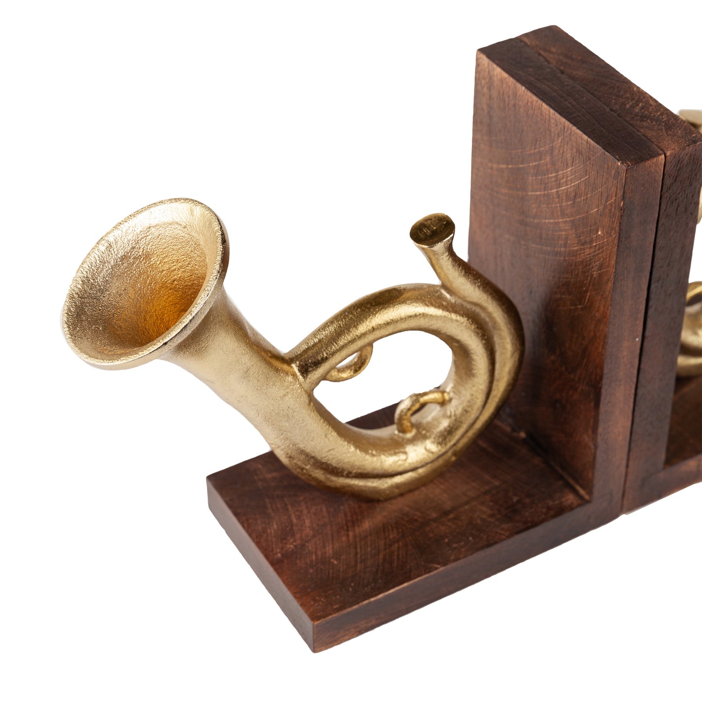 French Horn Bookend Set