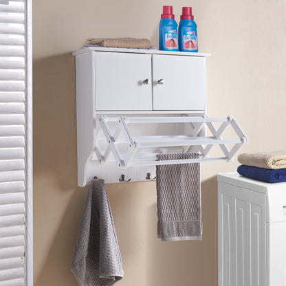 Accordion Wall Mount Drying Rack with Cabinet