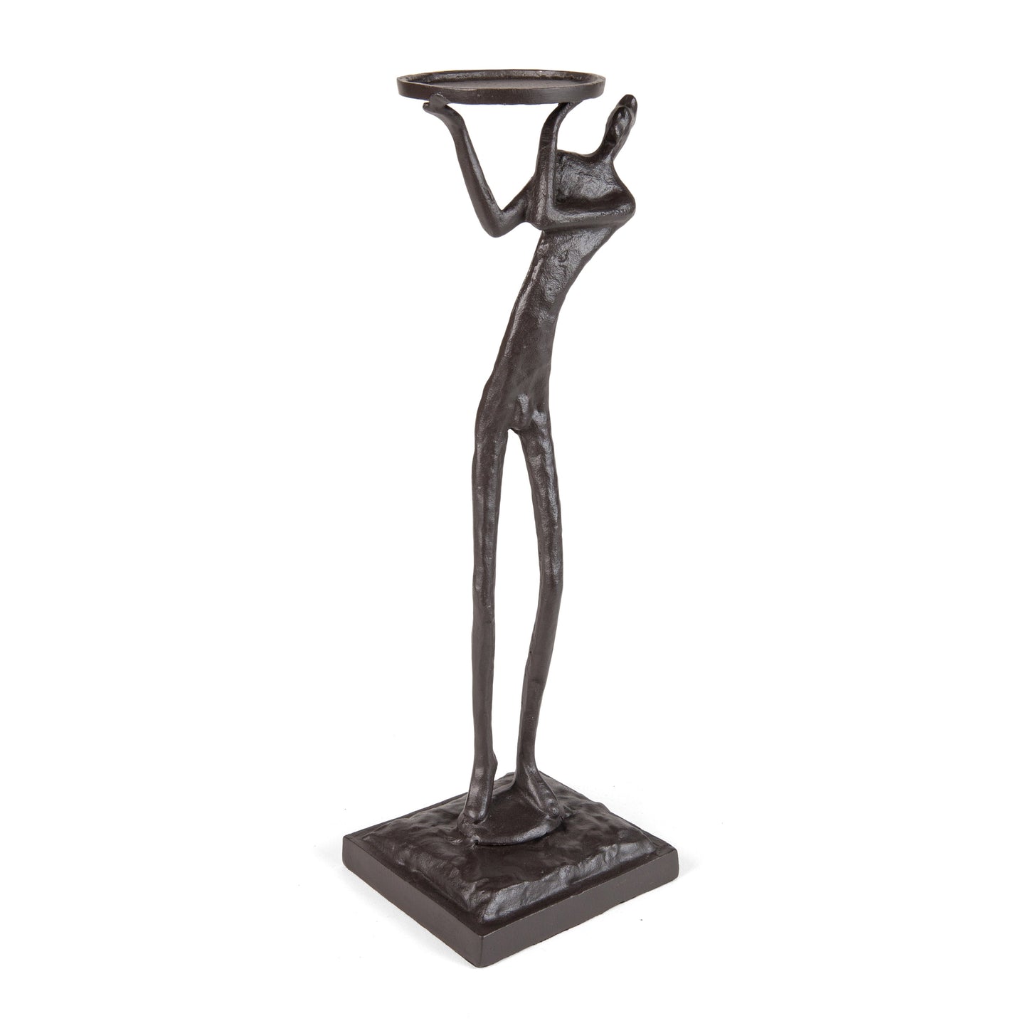 "Weight of the World" Cast Iron Male Figure Candle Holder