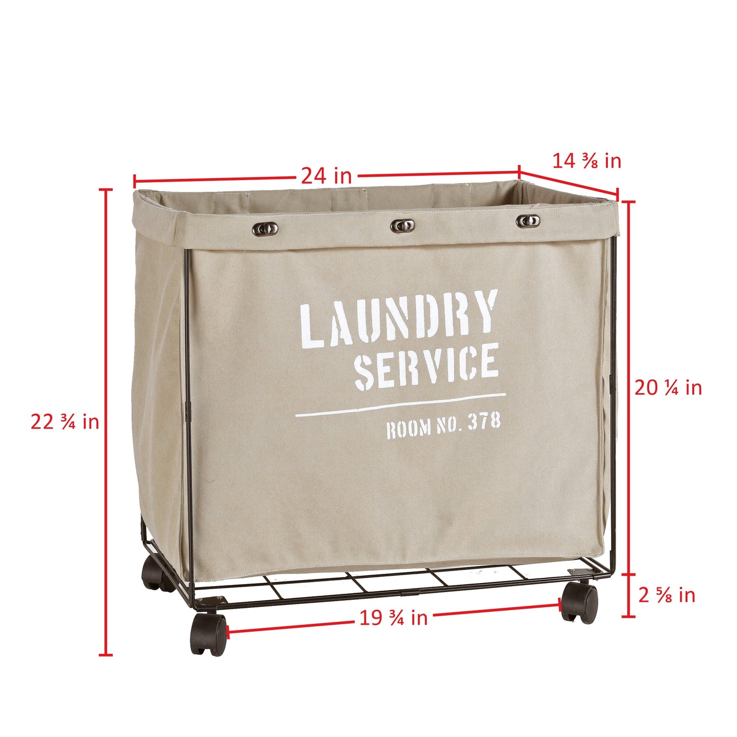 Army Canvas Laundry Hamper on Wheels