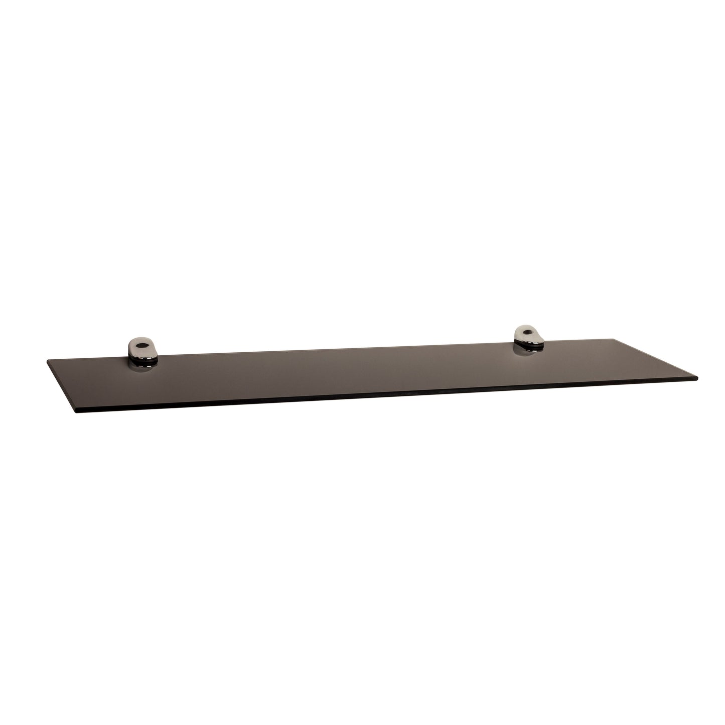 Glass Floating Shelf with Chrome Brackets 24 x 6"