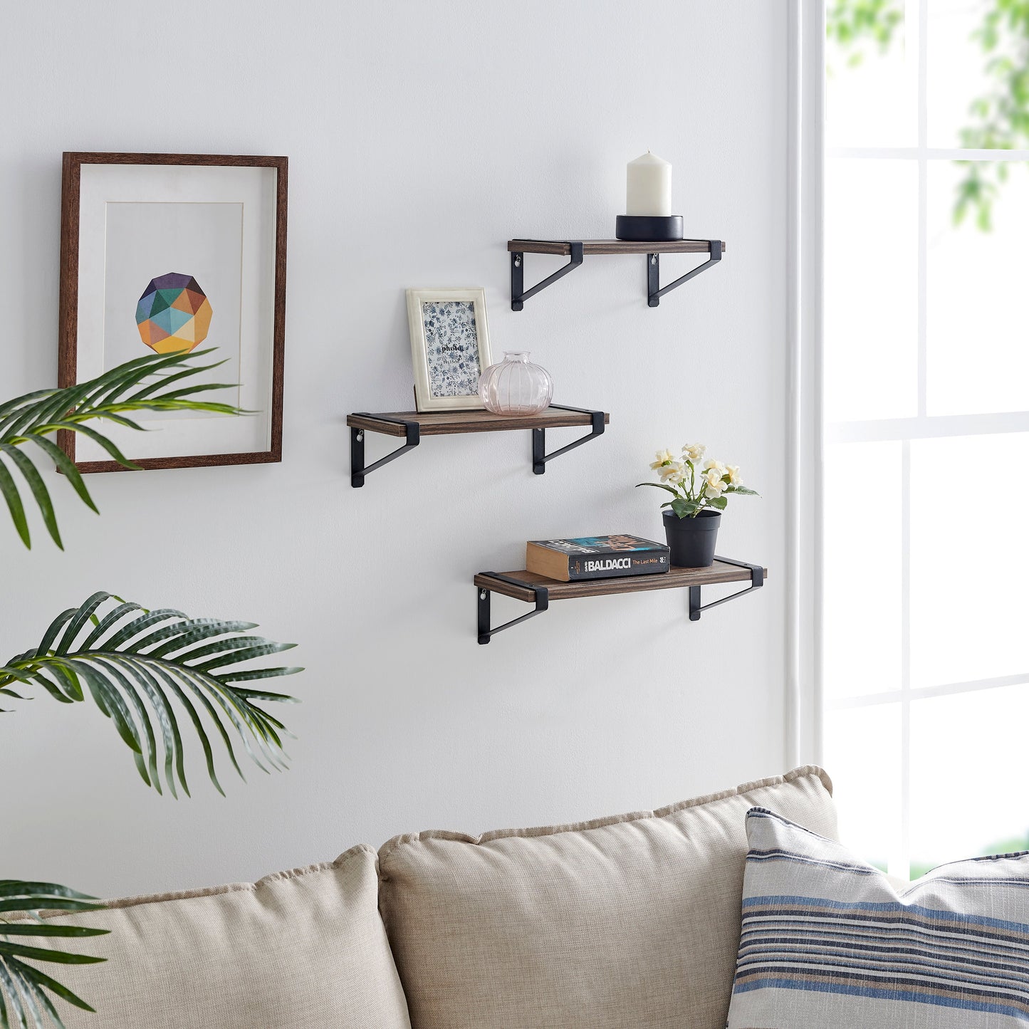 Capri Set of 3 Shelves with Brackets