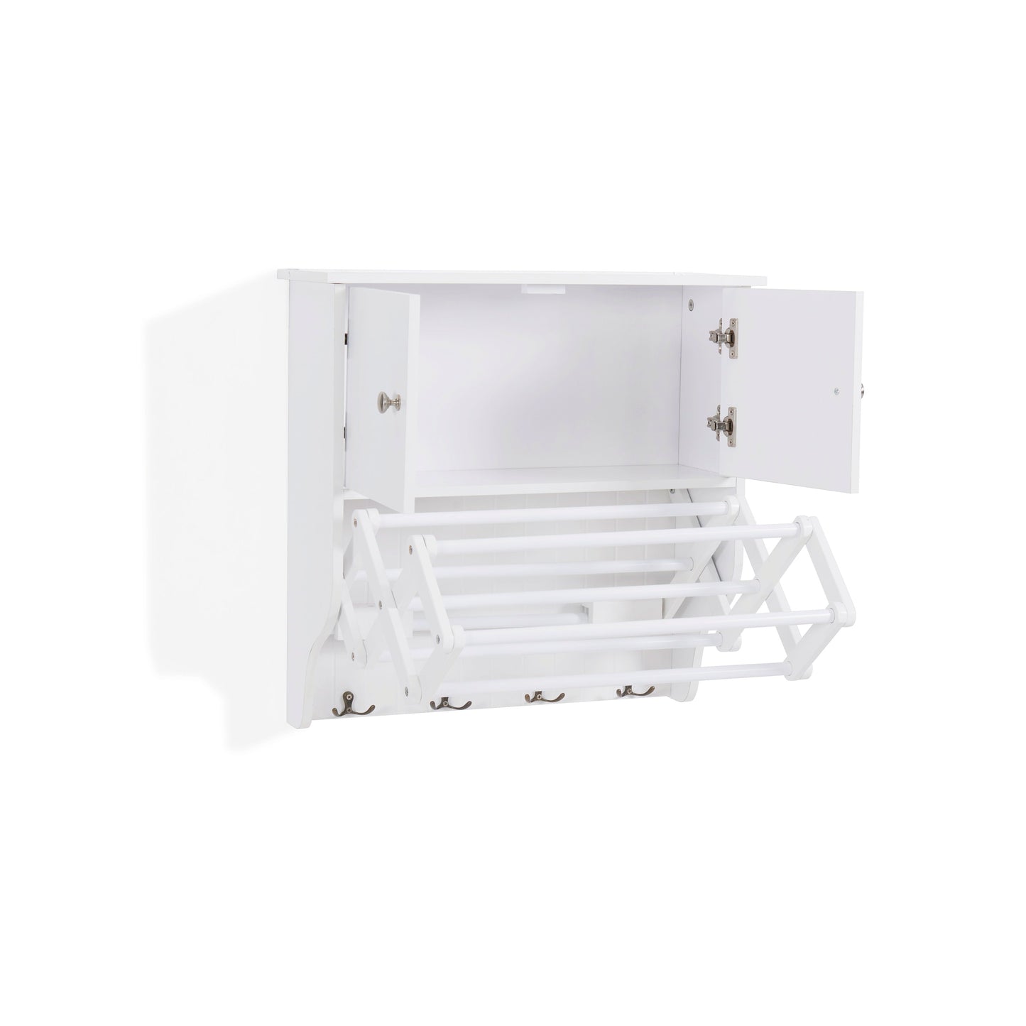 Accordion Wall Mount Drying Rack with Cabinet