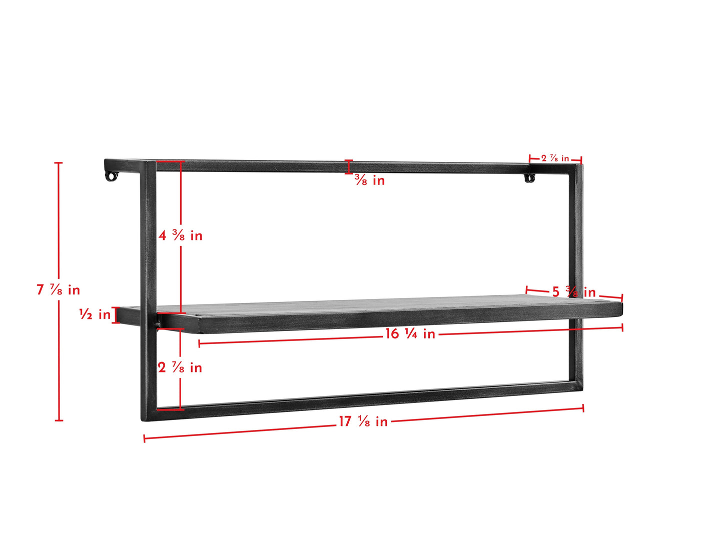 Floating Industrial Modern Rustic Wood Shelf on Metal Frame with Towel Bar/Hanging Rack