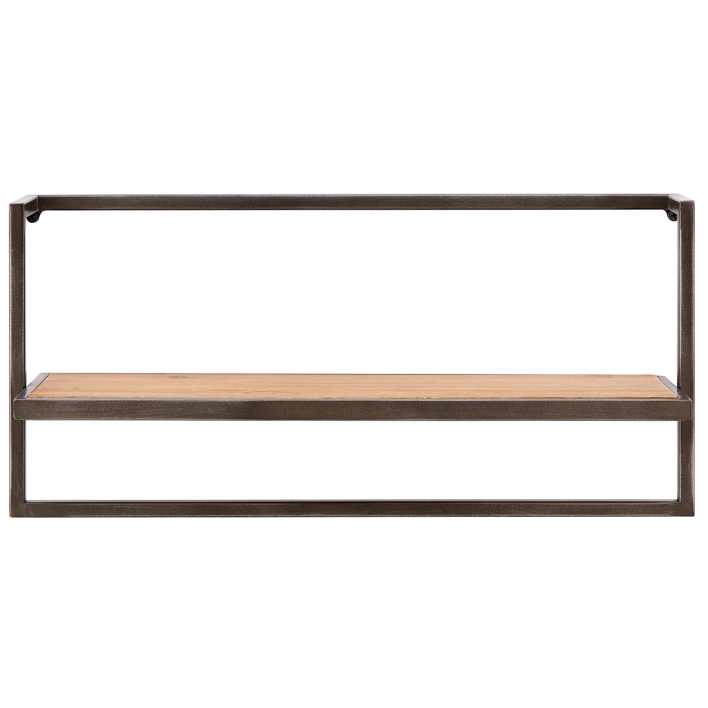 Floating Industrial Modern Rustic Wood Shelf on Metal Frame with Towel Bar/Hanging Rack