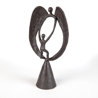 Guardian Angel Cast Iron Sculpture