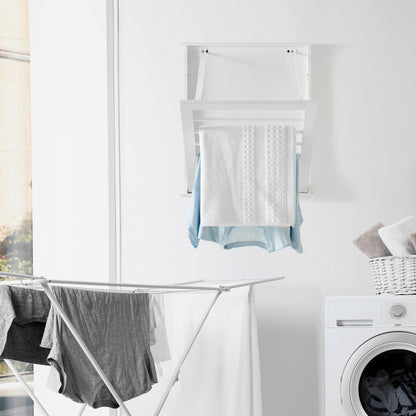 Folding Wall Mounted Drying Rack - White