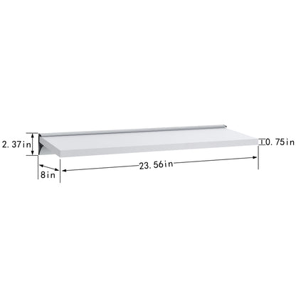 24 in Floating Shelf on Aluminum Bar