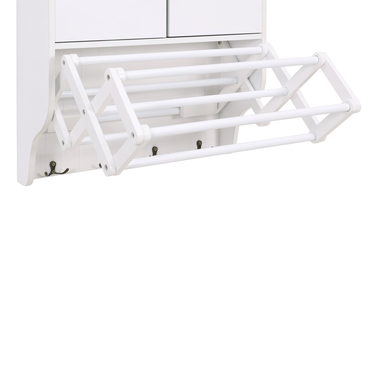 Accordion Wall Mount Drying Rack with Cabinet