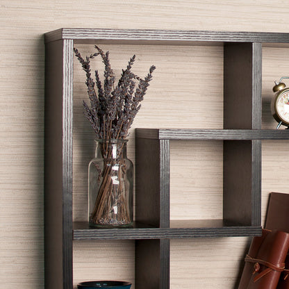 Geometric Square Wall Shelf with 5 Openings