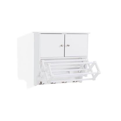 Accordion Wall Mount Drying Rack with Cabinet