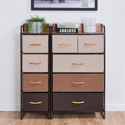 Decorative Modern Storage Chest Dresser with 5 Fabric Drawers