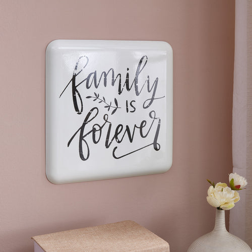 Farmhouse Home Décor Metal Wall Art "Family is Forever"