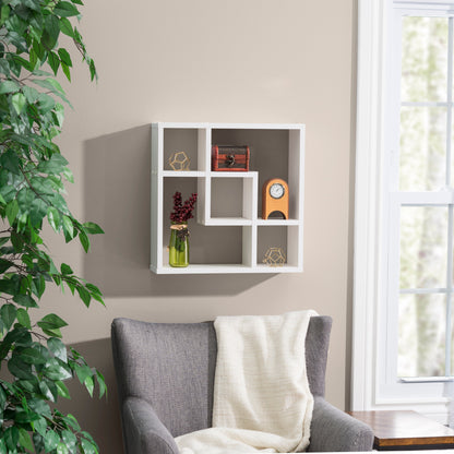 Geometric Square Wall Shelf with 5 Openings