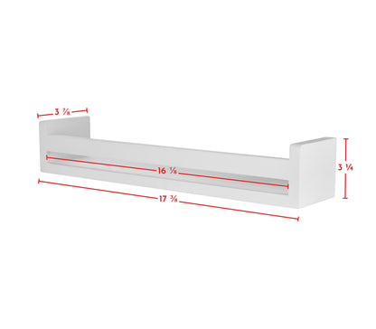 18" Wall Mount Decorative Spice / Organizer Rack Shelf White